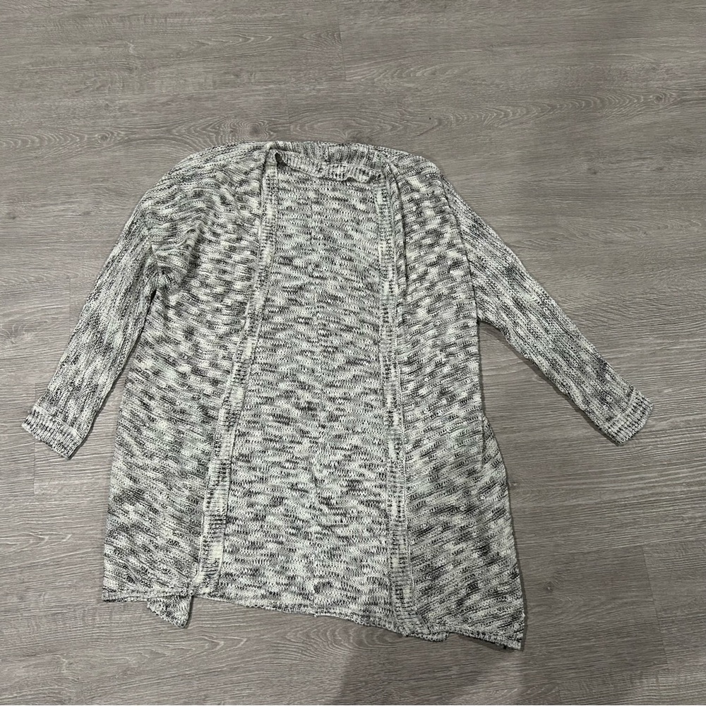 Women's Gray Open-Front  Cardigan Sweater